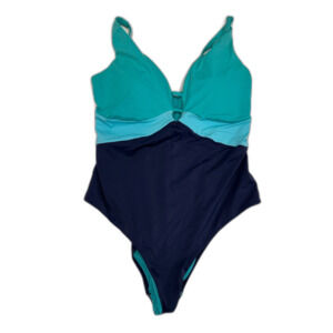 Swimsuits for All One Piece Swimsuit Tank Size 14-16 Turquoise Navy